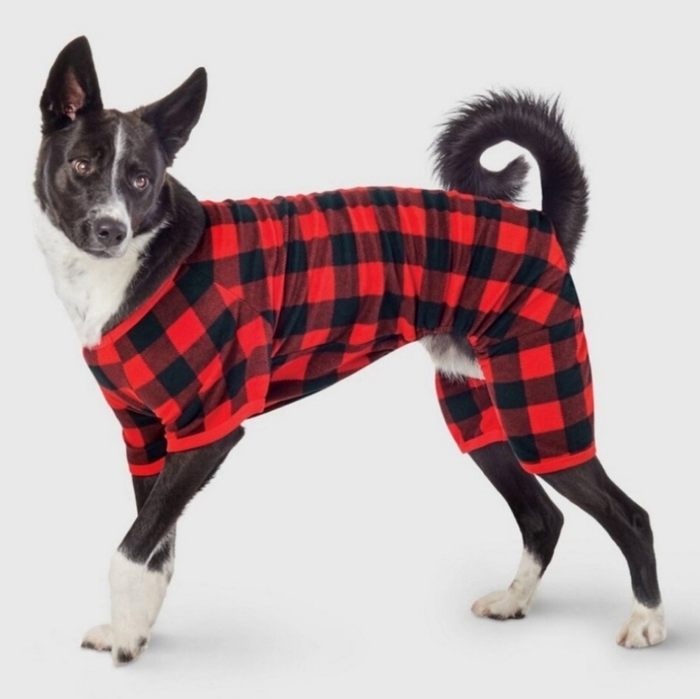 Plaid Dog Pajamas - Red and Black For Chrismas